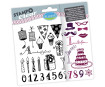 Silicon stamp set Aladine Stampo Clear 32pcs Adult Birthday blister