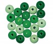 Wooden beads polished 12mm 32pcs green colours