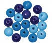 Wooden beads polished 12mm 32pcs blue colours