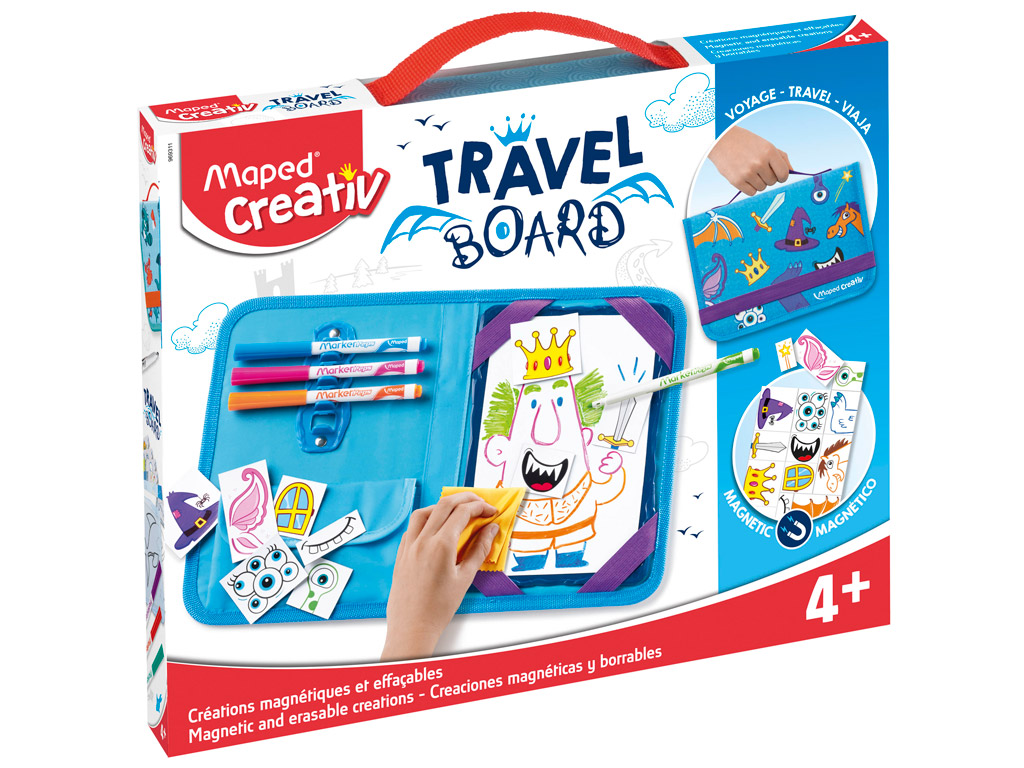 Zīmēšanas komplekts ar magnētisko tāfeli Maped Creativ Travel Board Knights and Princesses