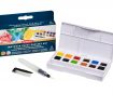 Akvareļkrāsu komplekts Inktense Travel Set #01 12x1/2 kubiņi+ar ūdeni uzpildāma ota plastikāta kastē