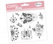 Silicon stamp set Aladine Stampo Clear 9pcs Butterfly Flowers blister