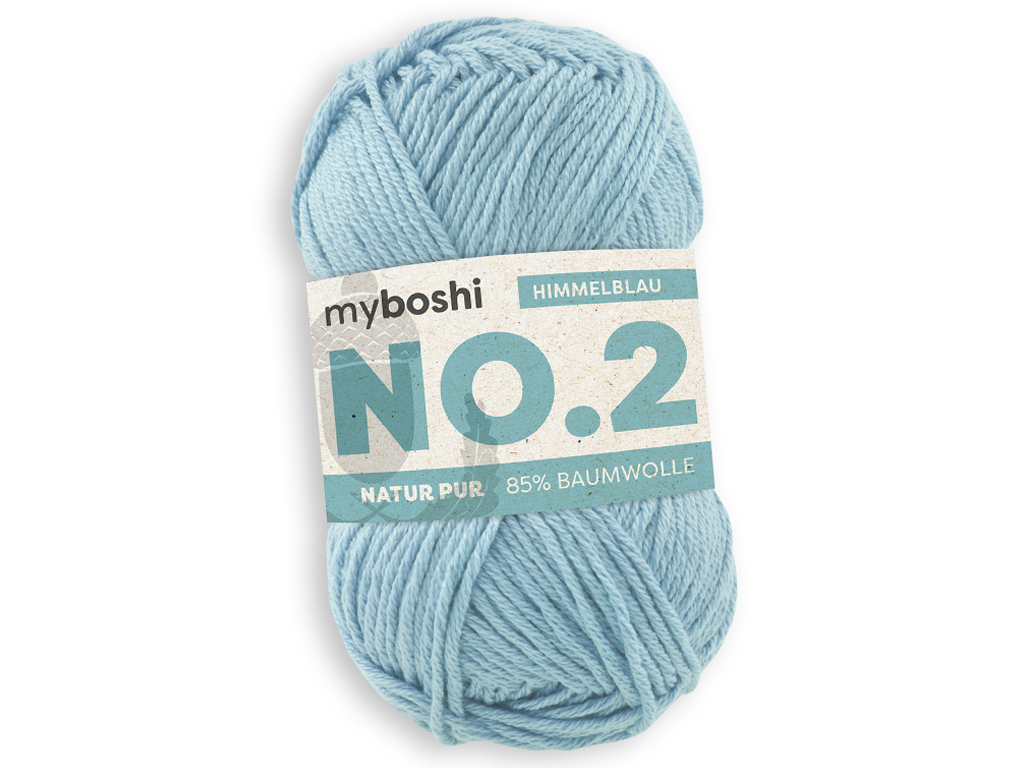 Siulai MyBoshi No.2 85% medvilne/15% kapokas 50g/100m sky blue