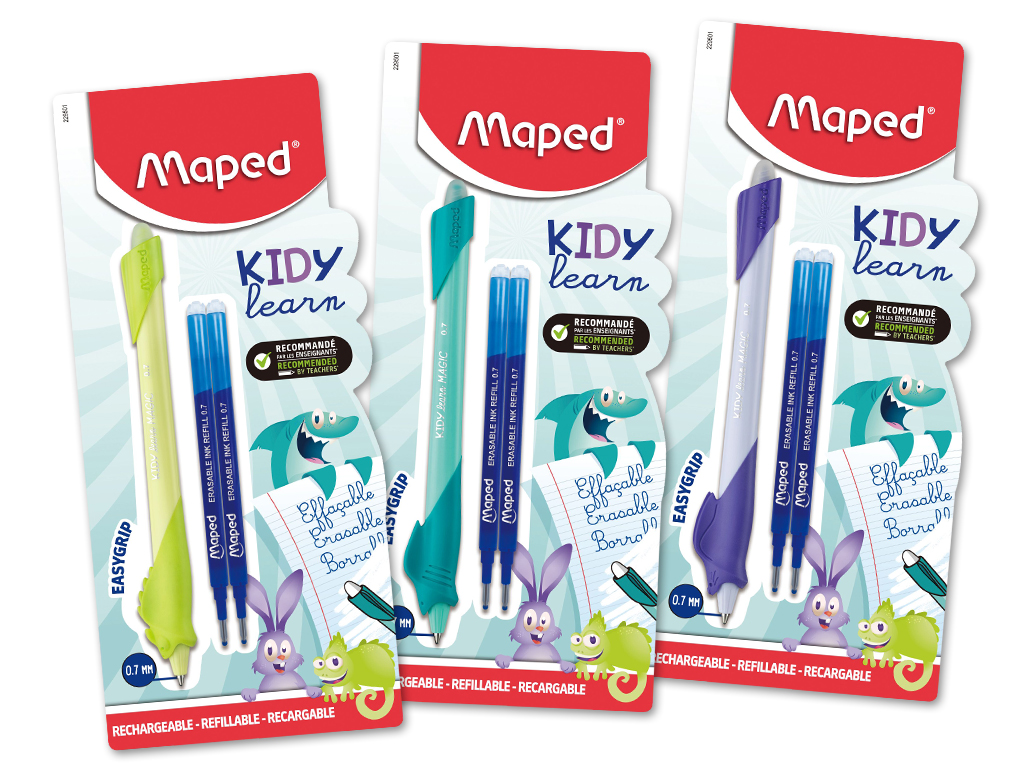 Rollerball pen erasable Maped Kidy Learn Magic animal blue+ 2 refill on blister