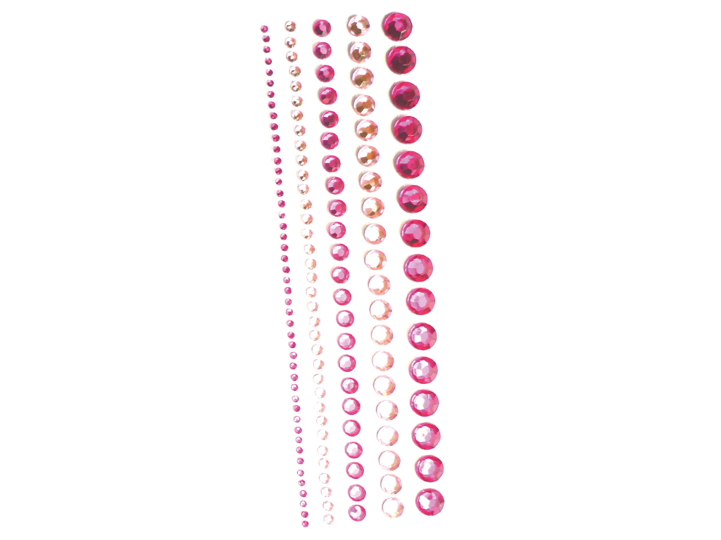 Plastic half beads Graine Creative self adhesive 2-8mm 140pcs pink