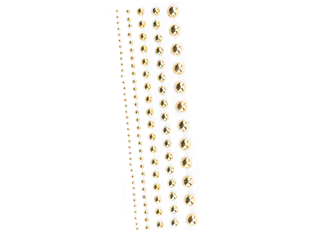 Plastic half beads Graine Creative self adhesive 2-8mm 140pcs gold