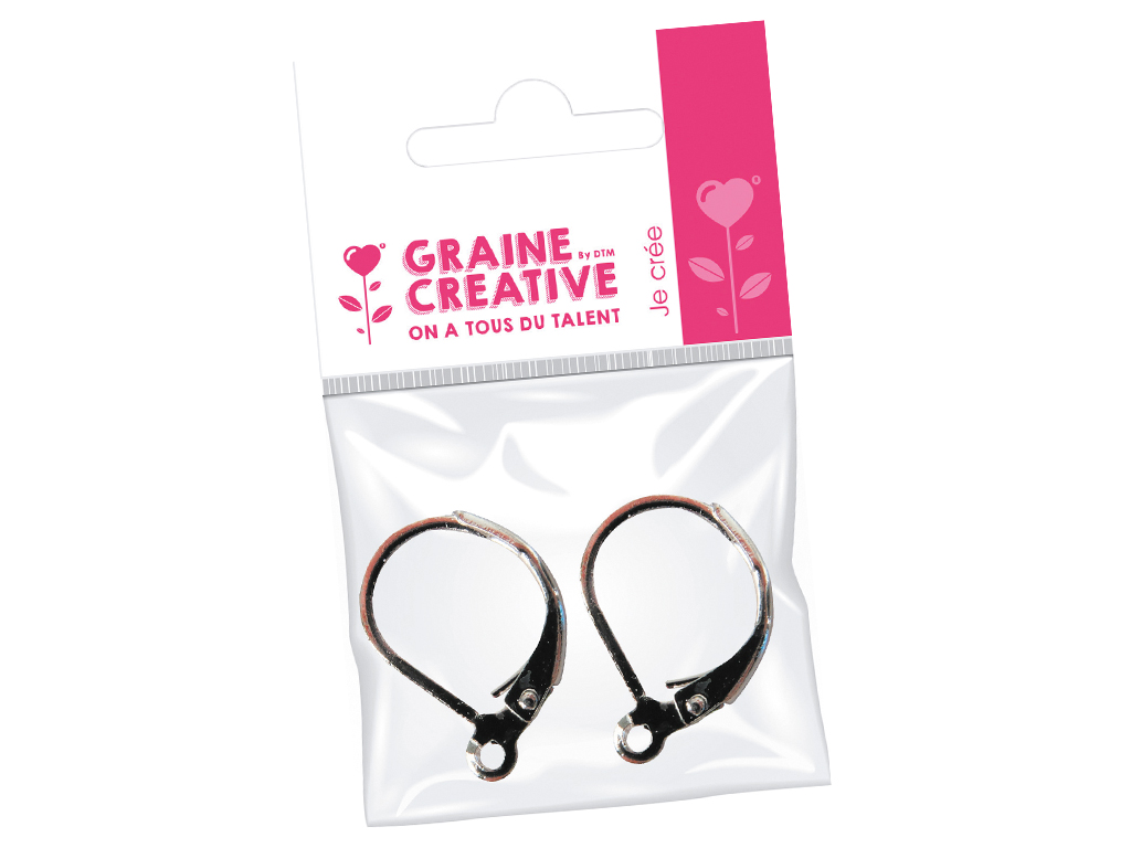 Earring hook openable Graine Creative 2pcs silver blister