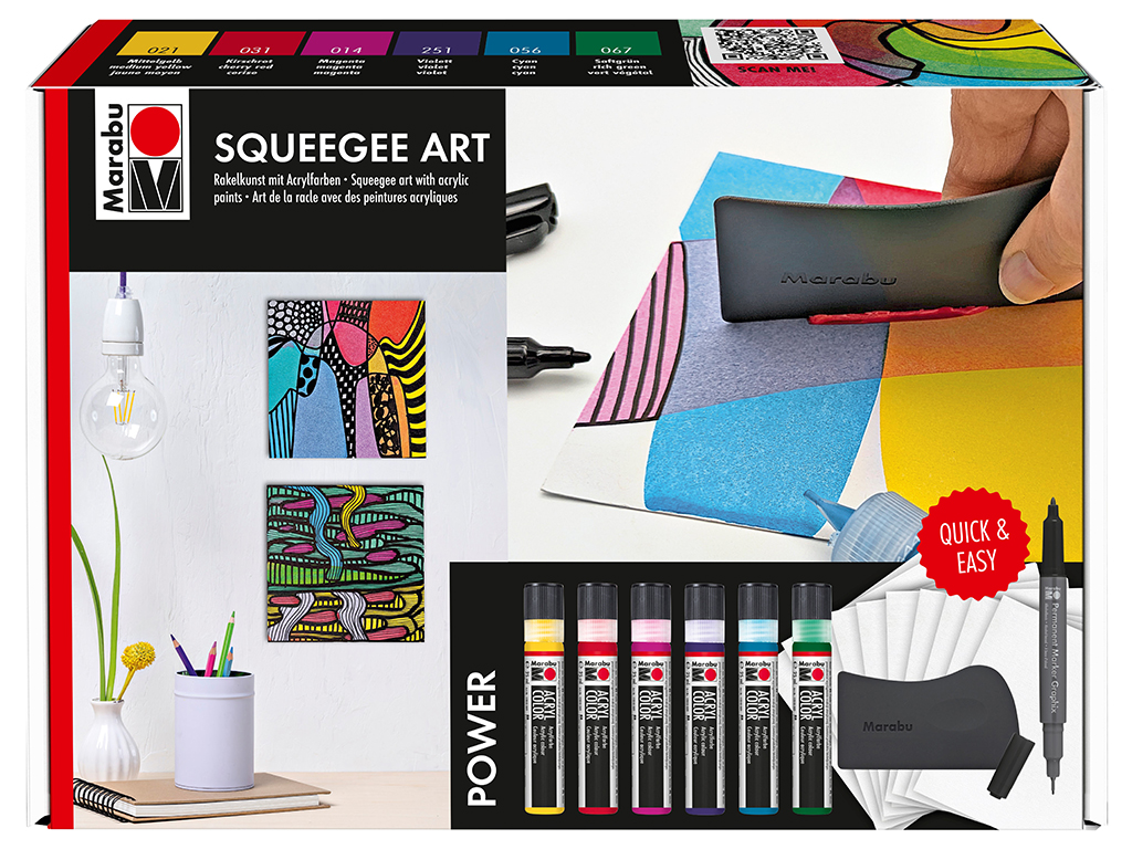 Acrylic set Marabu Squeegee Art Power