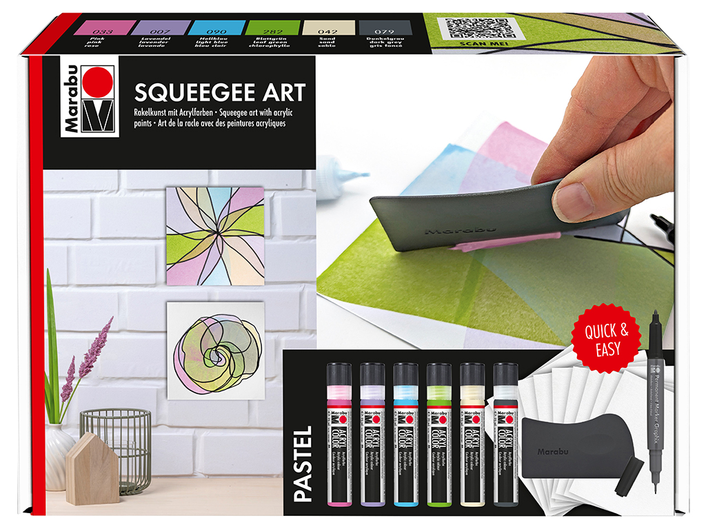 Acrylic set Marabu Squeegee Art Pastel