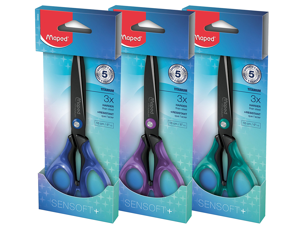 Šķēres Maped SenSoft Premium 16cm blisterī
