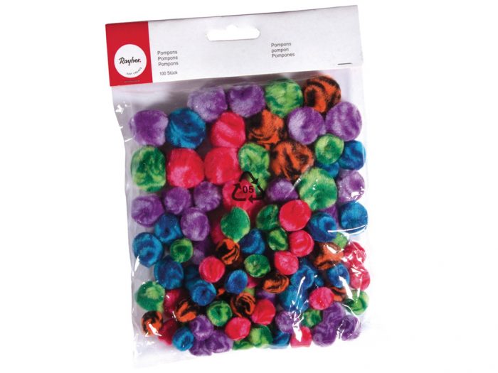 Pompons Rayher mixed colours and sizes