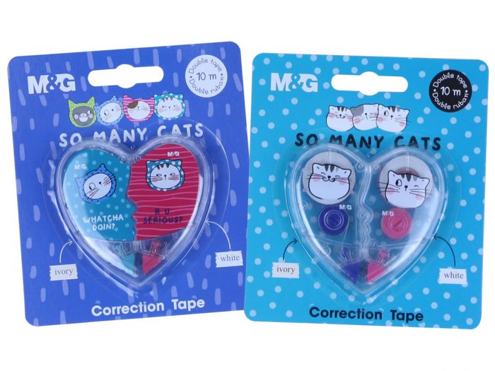Korrektuurroller M&G So Many Cats valge+elevandiluu
