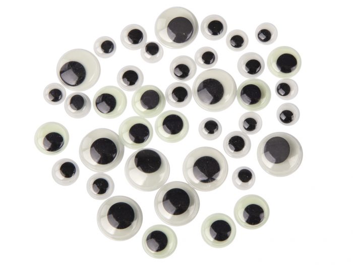 Plastic wiggling eyes Rayher glow in the dark - 1/4