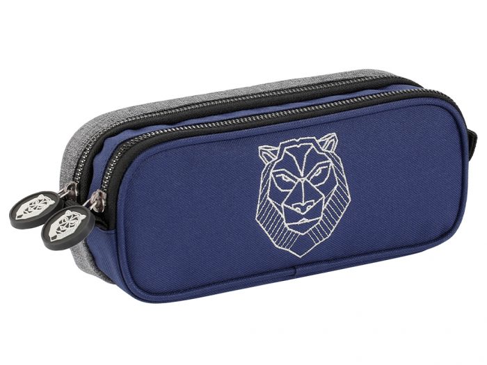 Pencil case Viquel square double zip Origami - 1/2